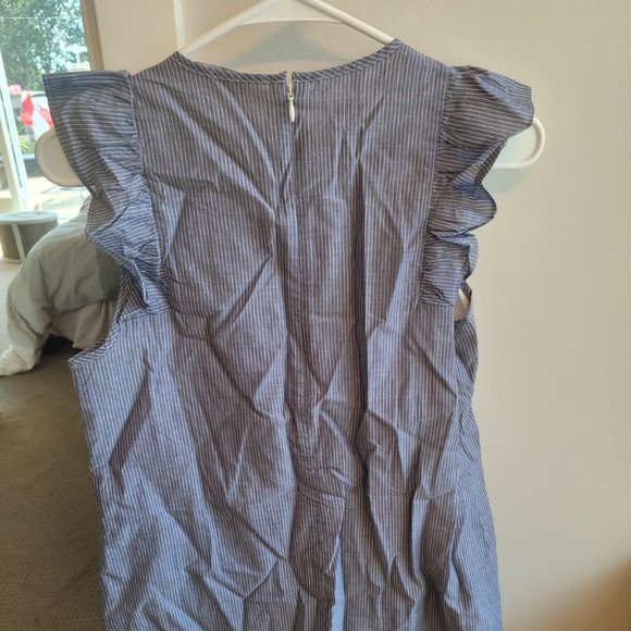 Express blue white stripe summer dress XS - Picture 2 of 3